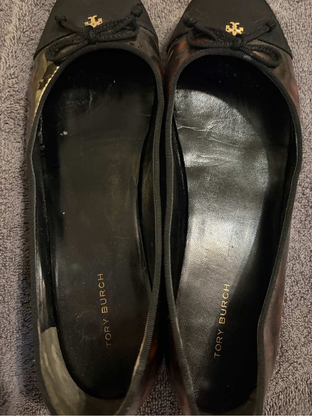 Tory Burch Black Toe with Tortoiseshell Ballet Flats - Picture 5 of 7